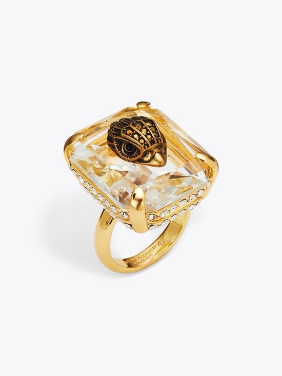Kurt Geiger Jewelry - Kurt Geiger London Eagle Crystal Ring Gold Statement Ring Size 9 NWT